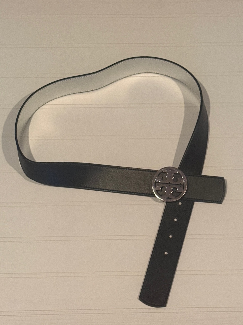 Tory Burch Reversible Belt – Black/Silver – 39”